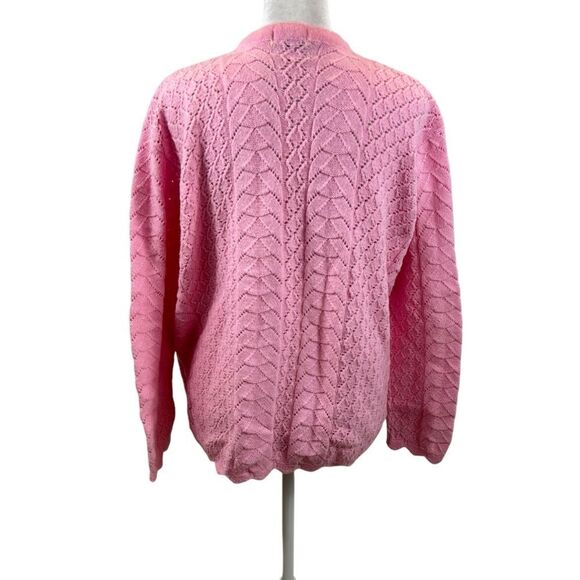 Ladies Vinatge Dolly Mann Wintuck Pink Button‎ Front Cardigan Size Large - Picture 5 of 10